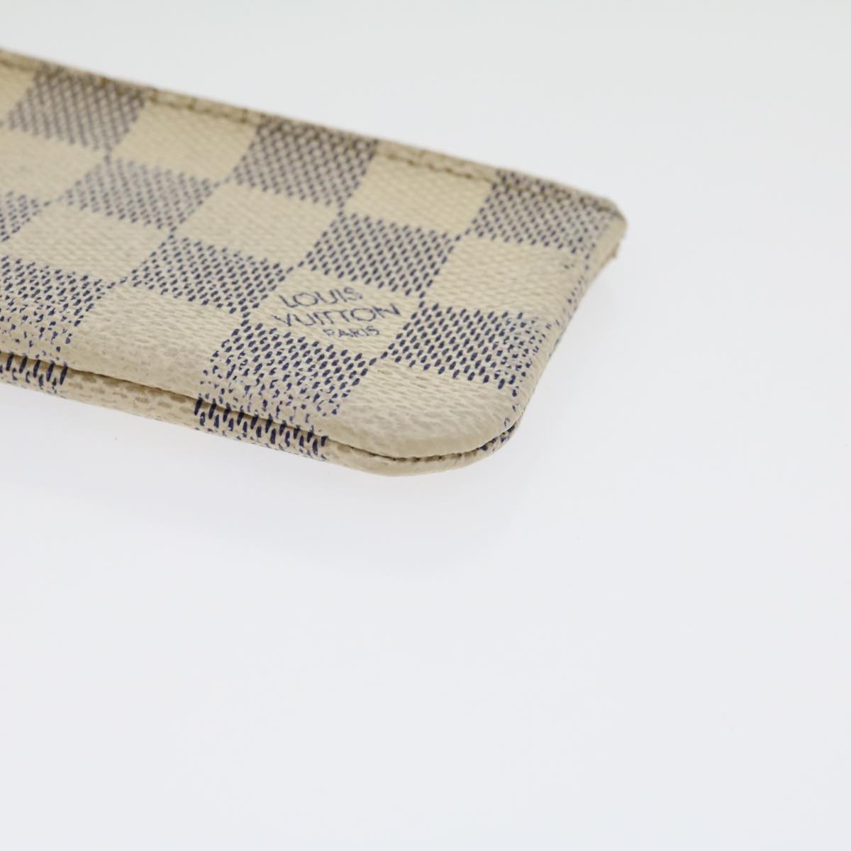 LOUIS VUITTON Damier Azur Pochette Cles Coin Purse N62659 LV Auth ki2035