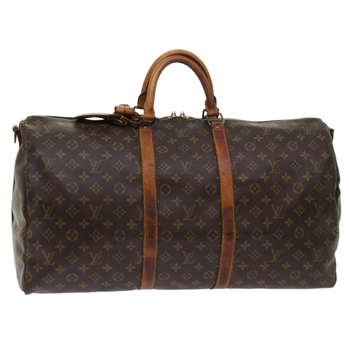 LOUIS VUITTON Monogram Keepall Bandouliere 55 Boston Bag M41414 LV Auth ki2612