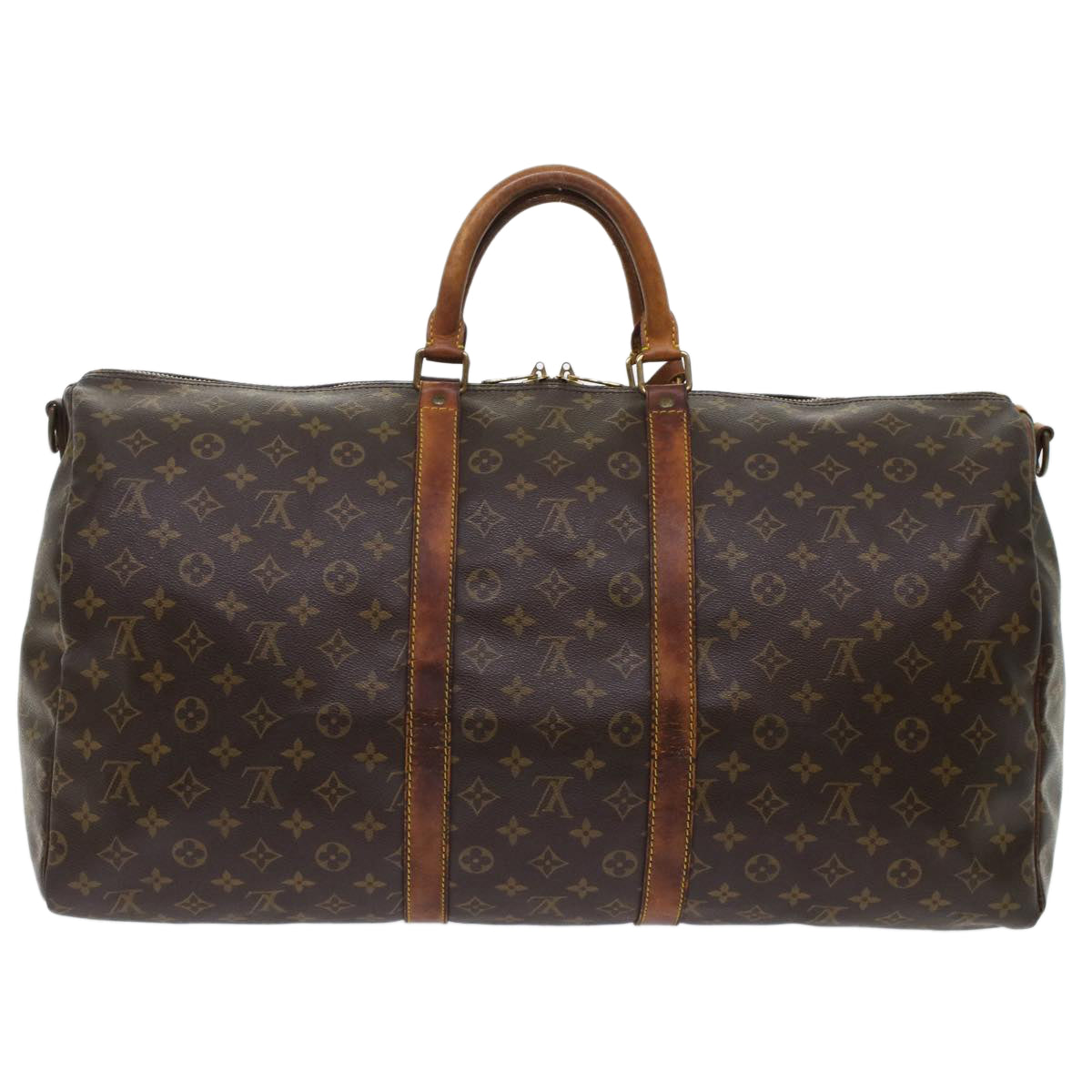 LOUIS VUITTON Monogram Keepall Bandouliere 55 Boston Bag M41414 LV Auth ki2612