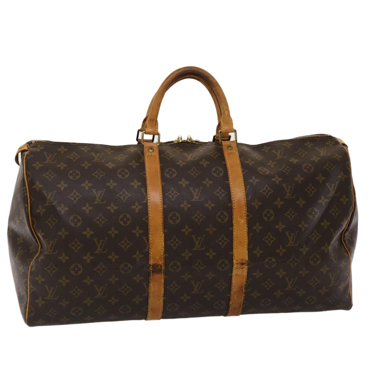 LOUIS VUITTON Monogram Keepall 55 Boston Bag M41424 LV Auth ki3066