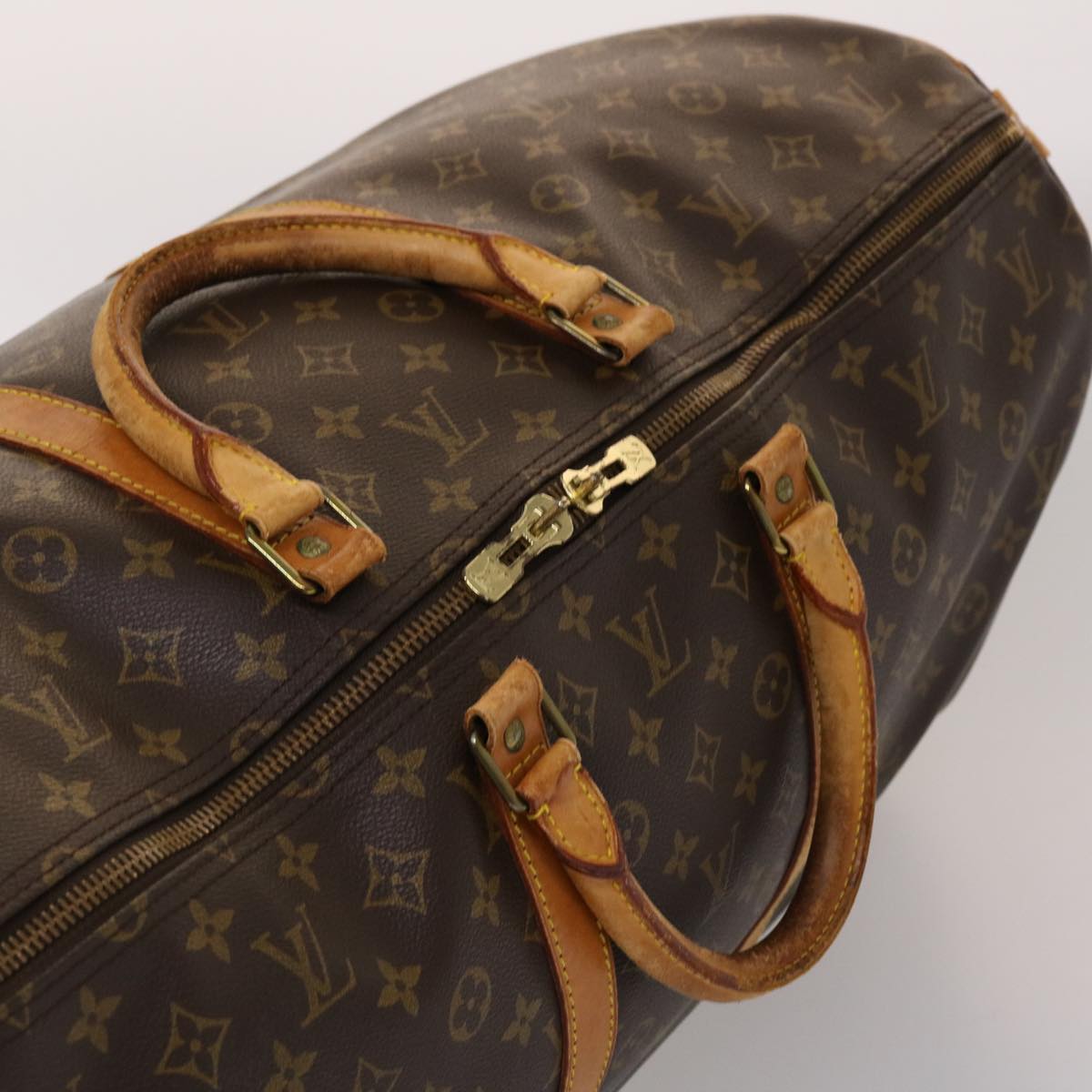 LOUIS VUITTON Monogram Keepall 55 Boston Bag M41424 LV Auth ki3066