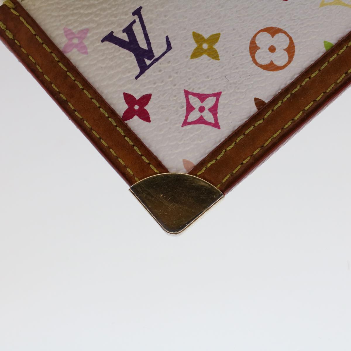 LOUIS VUITTON Monogram Multicolor Pochette Cles Purse White M92655 Auth ki3164