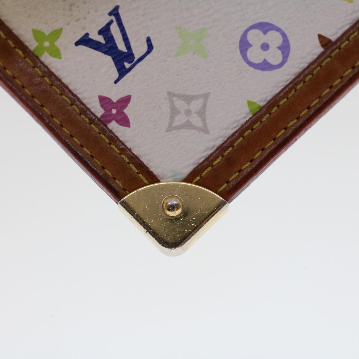 LOUIS VUITTON Monogram Multicolor Pochette Cles Purse White M92655 Auth ki3164