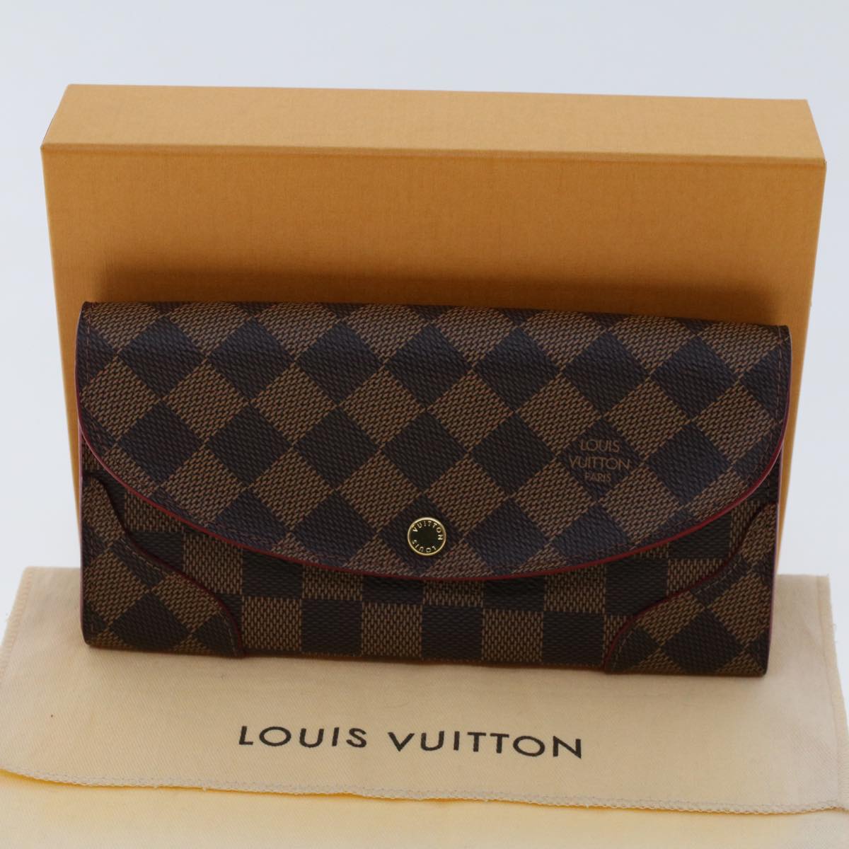 LOUIS VUITTON Damier Ebene Portefeuille Kaisa Long Wallet N61221 LV Auth ki3165