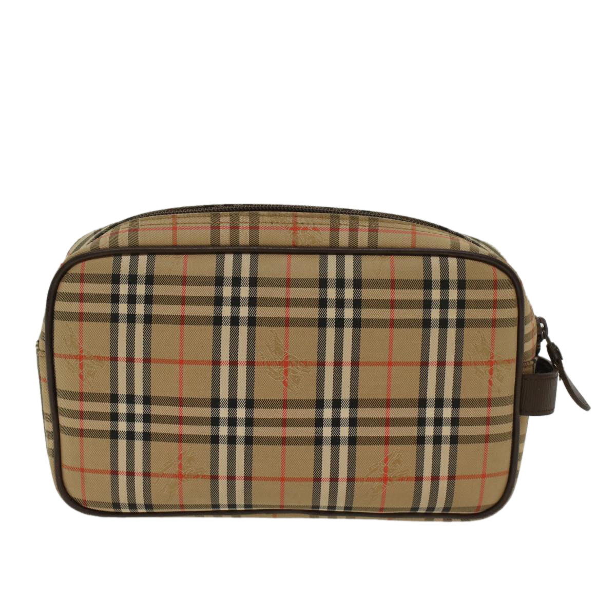 Burberrys Nova Check Clutch Bag Nylon Beige Auth ki3166