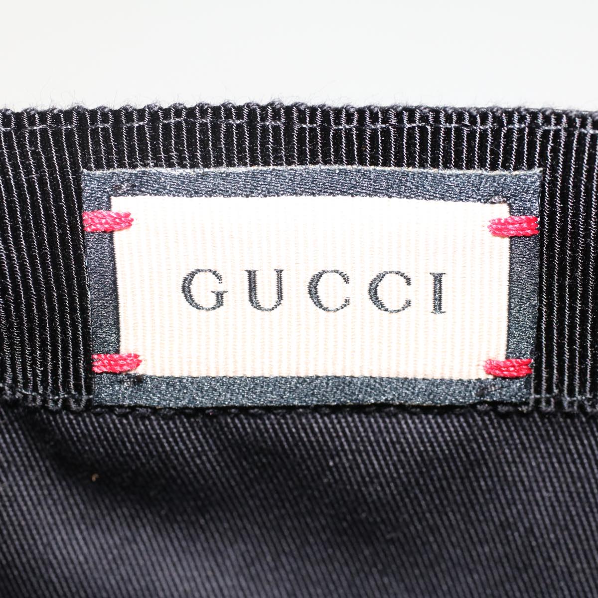 GUCCI GG Canvas Web Sherry Line Cap L Black Red Green 200035 Auth ki3199