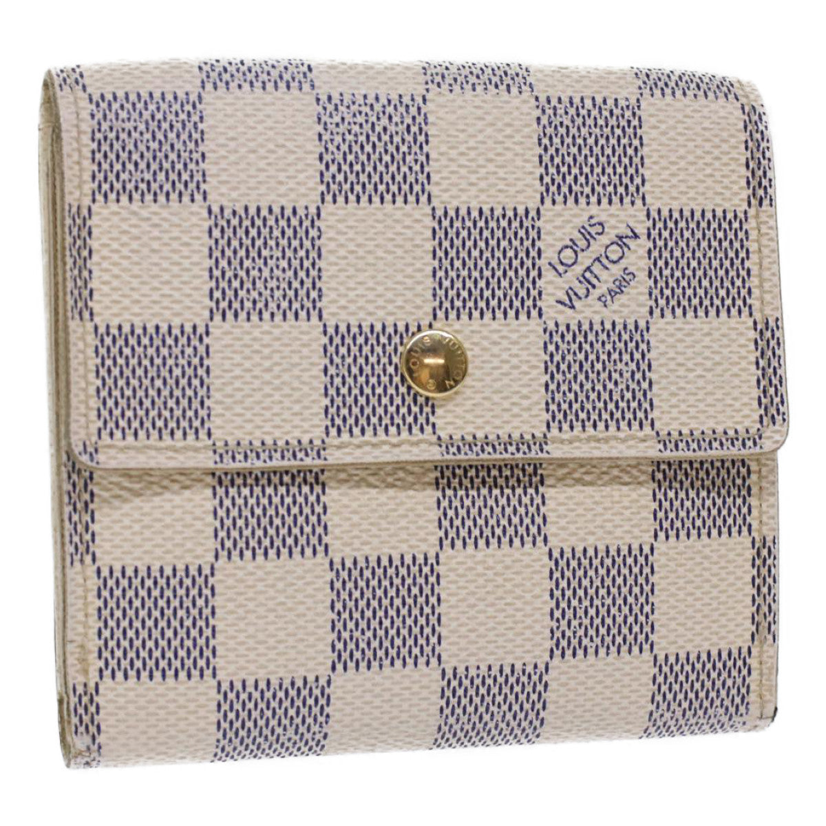 LOUIS VUITTON Damier Azur Portefeuille Elise Trifold Wallet N61733 Auth ki3214