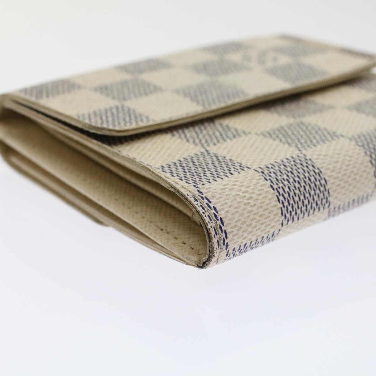 LOUIS VUITTON Damier Azur Portefeuille Elise Trifold Wallet N61733 Auth ki3214