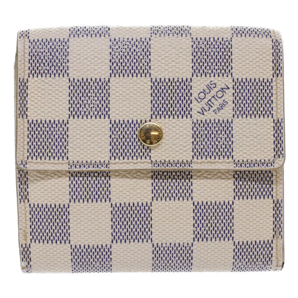 LOUIS VUITTON Damier Azur Portefeuille Elise Trifold Wallet N61733 Auth ki3214