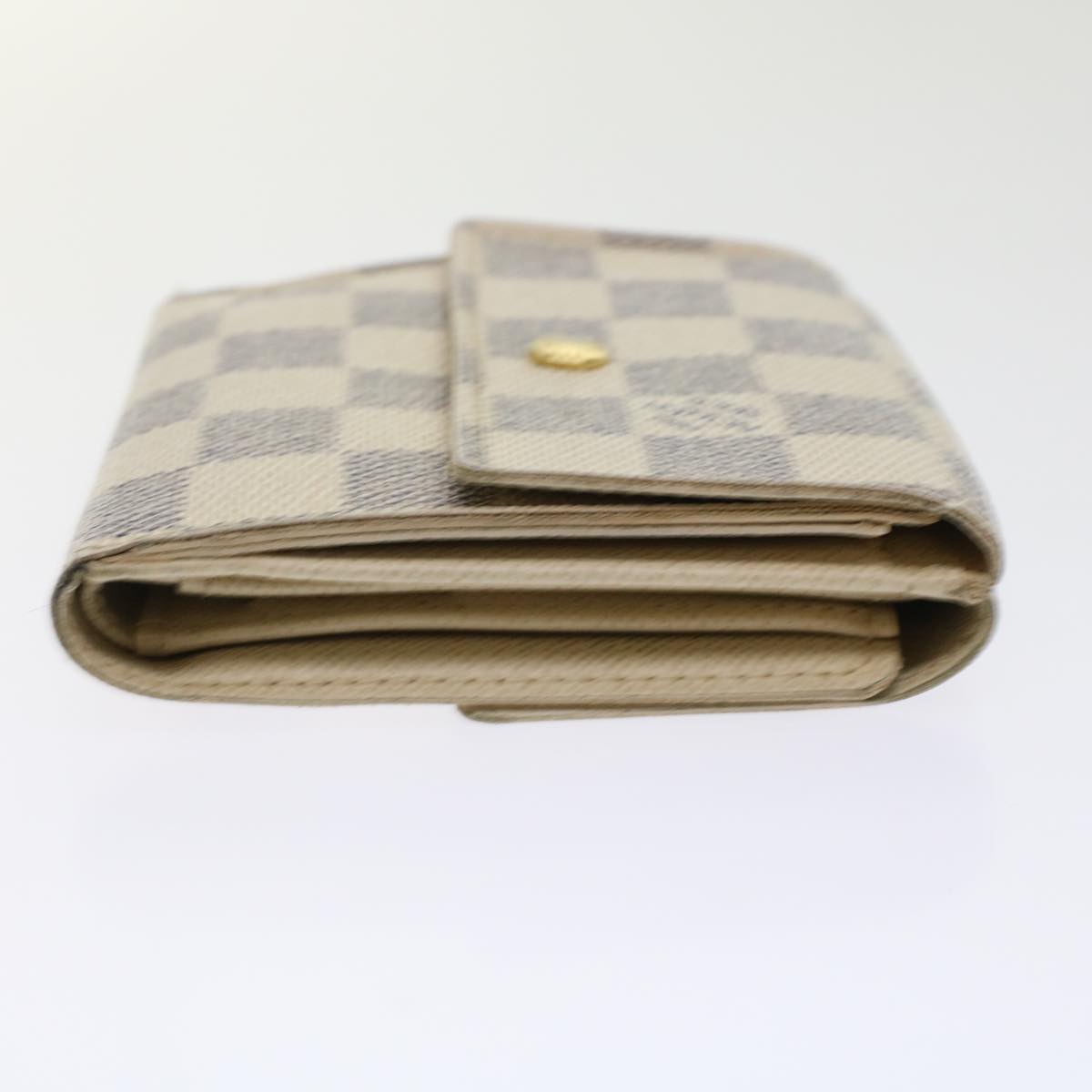 LOUIS VUITTON Damier Azur Portefeuille Elise Trifold Wallet N61733 Auth ki3214