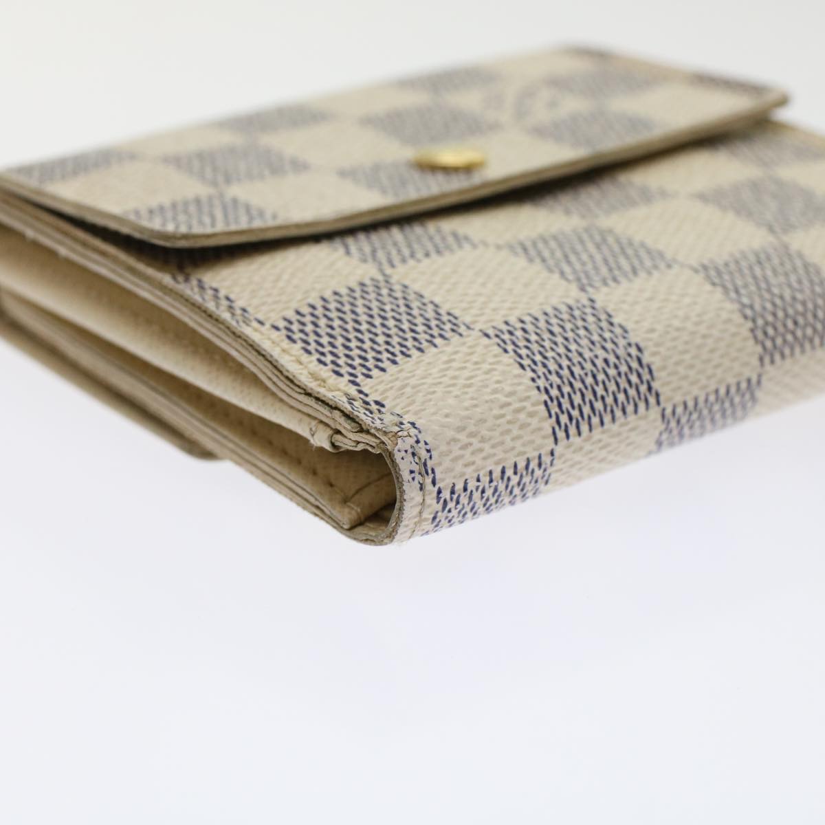 LOUIS VUITTON Damier Azur Portefeuille Elise Trifold Wallet N61733 Auth ki3214