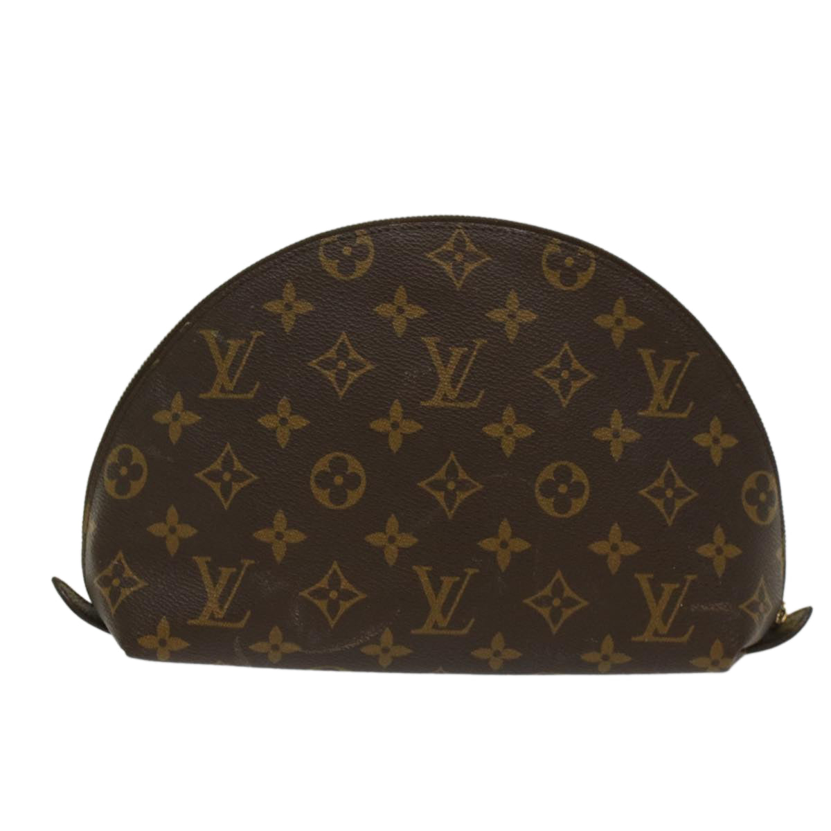 LOUIS VUITTON Monogram Trousse Demi Ronde Cosmetic Pouch M47520 LV Auth ki3334