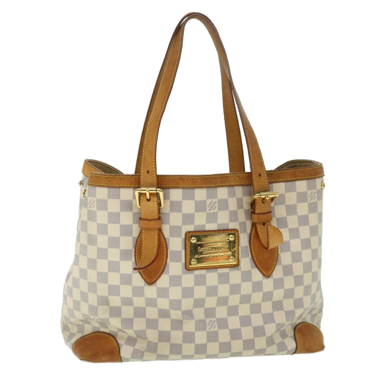 LOUIS VUITTON Damier Azur Hampstead MM Tote Bag N51206 LV Auth ki3337