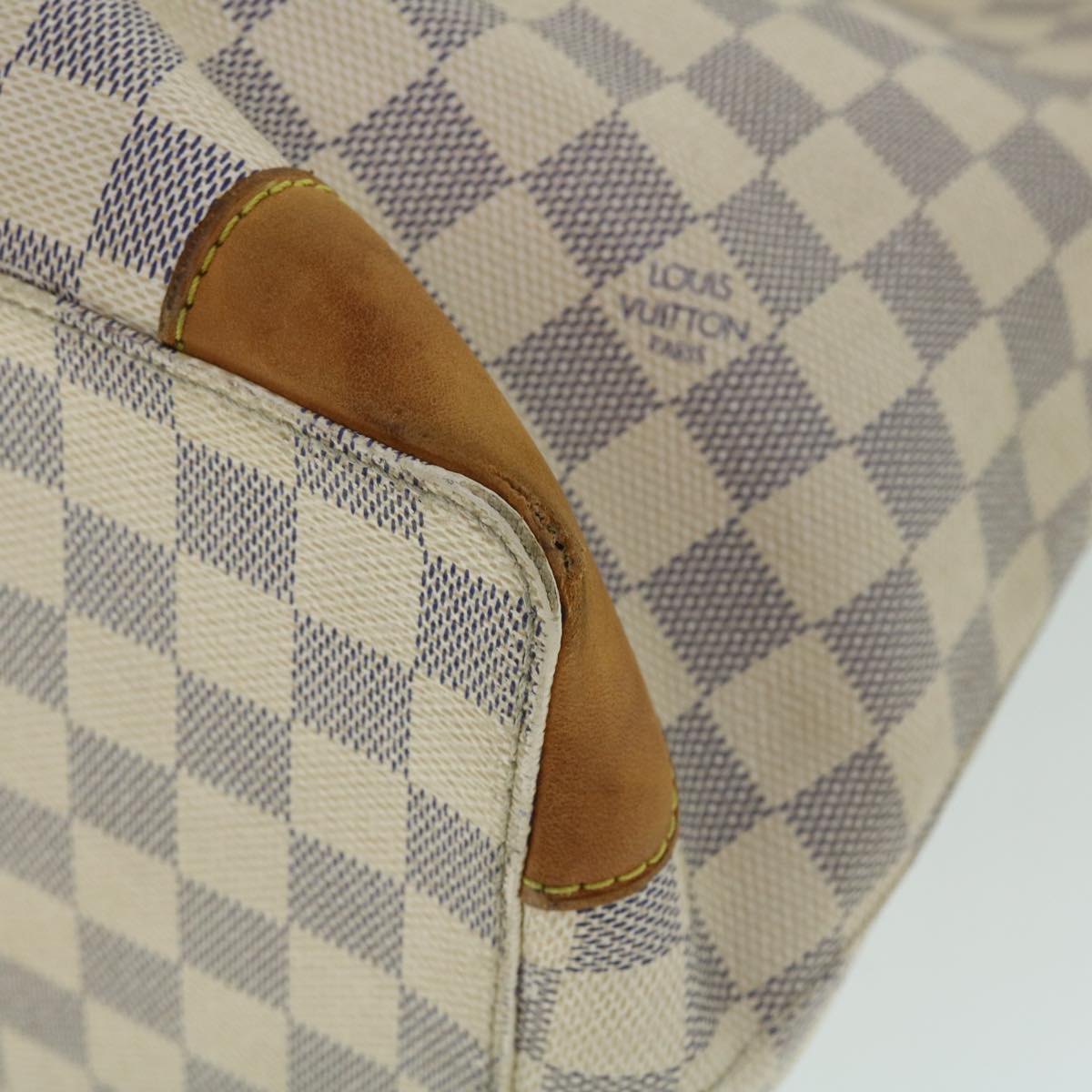 LOUIS VUITTON Damier Azur Hampstead MM Tote Bag N51206 LV Auth ki3337