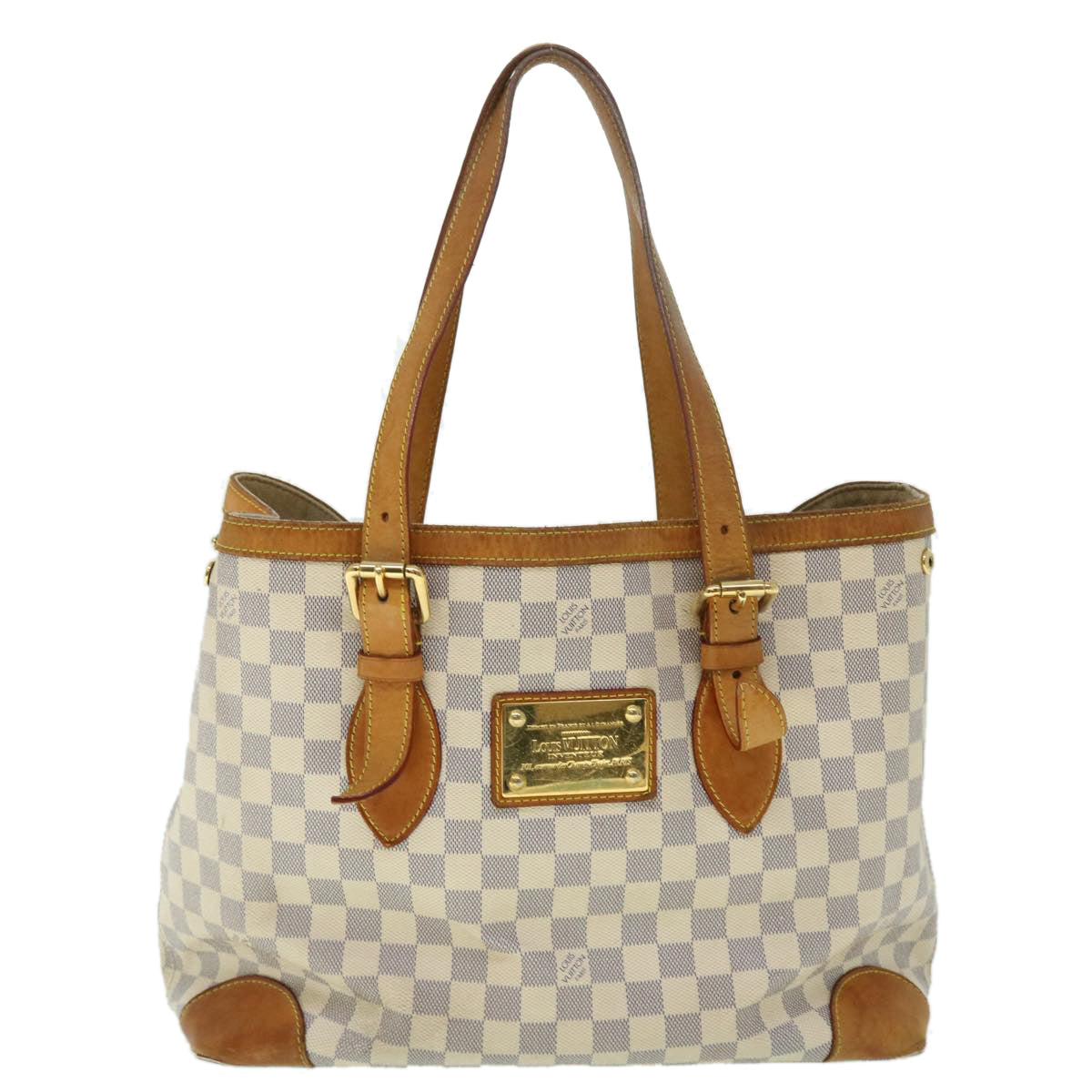 LOUIS VUITTON Damier Azur Hampstead MM Tote Bag N51206 LV Auth ki3337