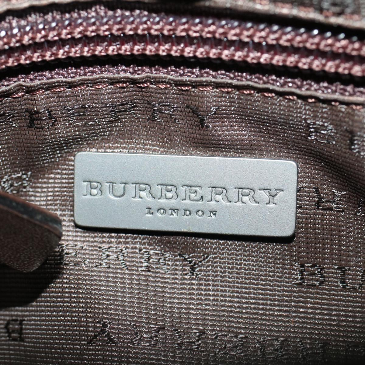 BURBERRY Nova Check Shoulder Bag PVC Leather Beige Auth ki3342