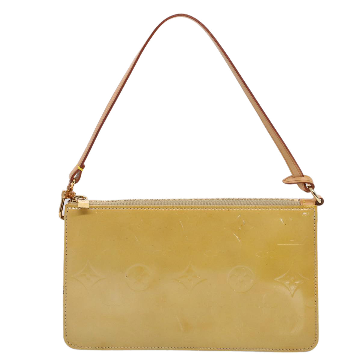 LOUIS VUITTON Monogram Vernis Lexington Pouch Beige M91010 LV Auth ki3358