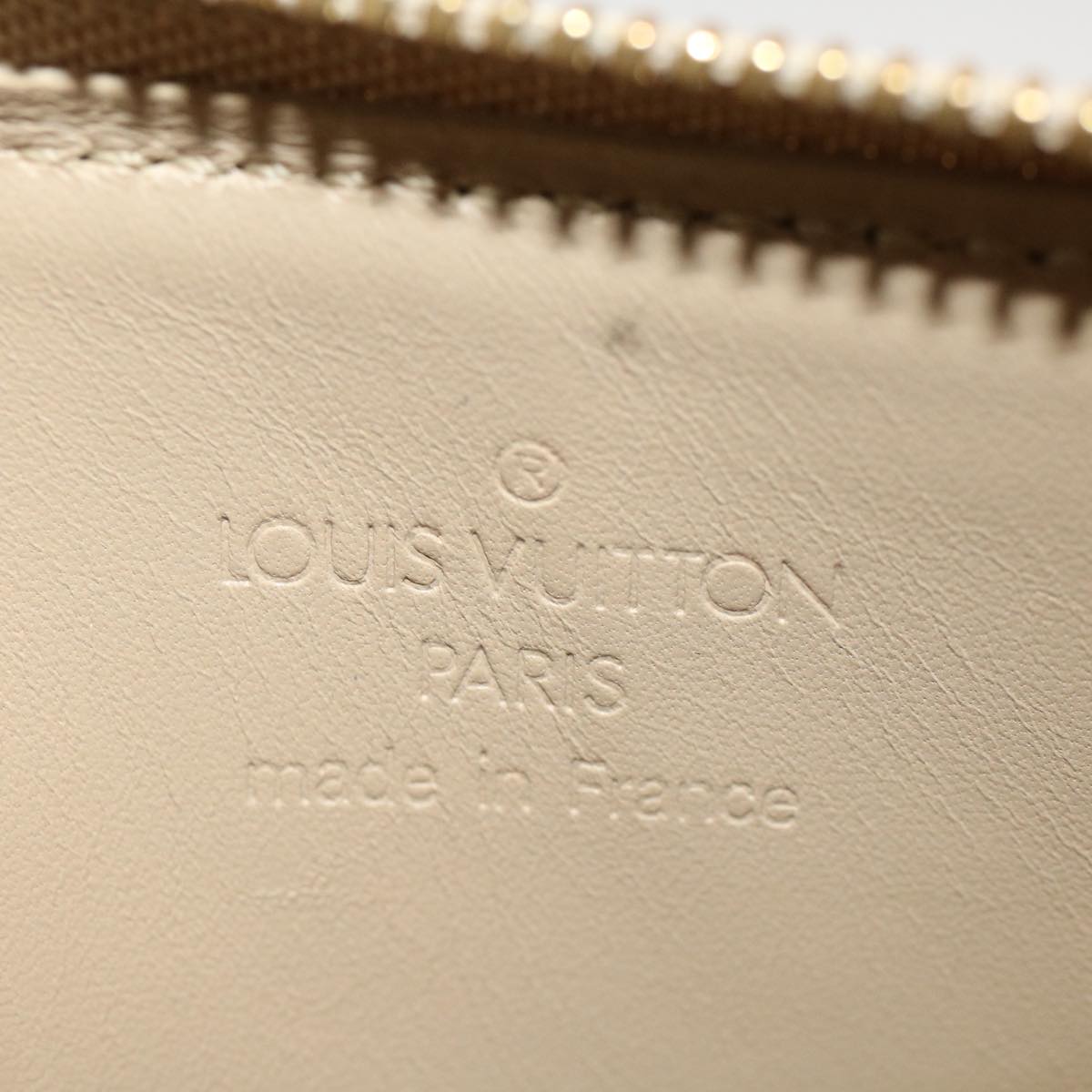 LOUIS VUITTON Monogram Vernis Lexington Pouch Beige M91010 LV Auth ki3377