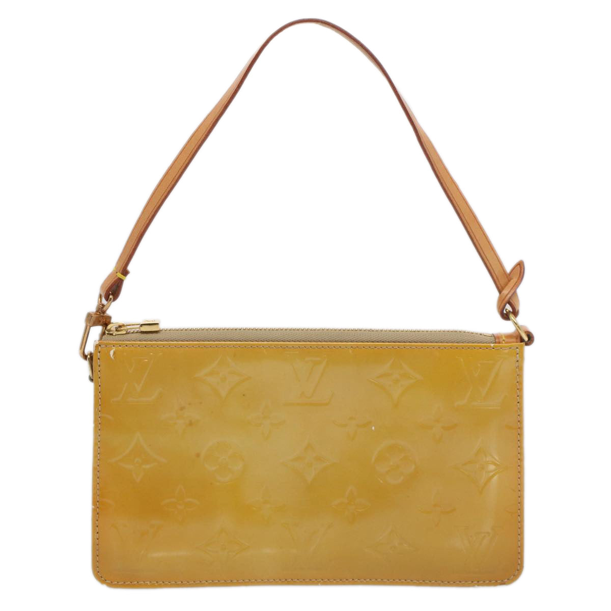 LOUIS VUITTON Monogram Vernis Lexington Pouch Beige M91010 LV Auth ki3377