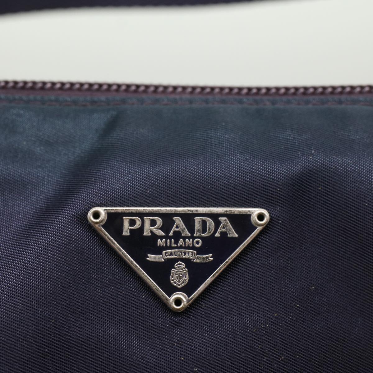 PRADA Accessory Pouch Nylon Purple Auth ki3399