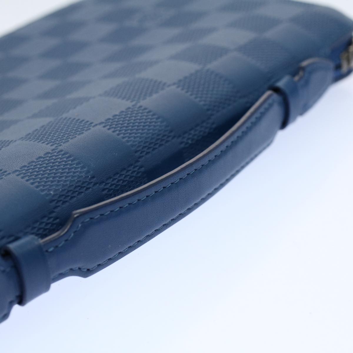 LOUIS VUITTON Damier Infini Organizer Atholl Clutch Bag Blue N41396 Auth ki3459