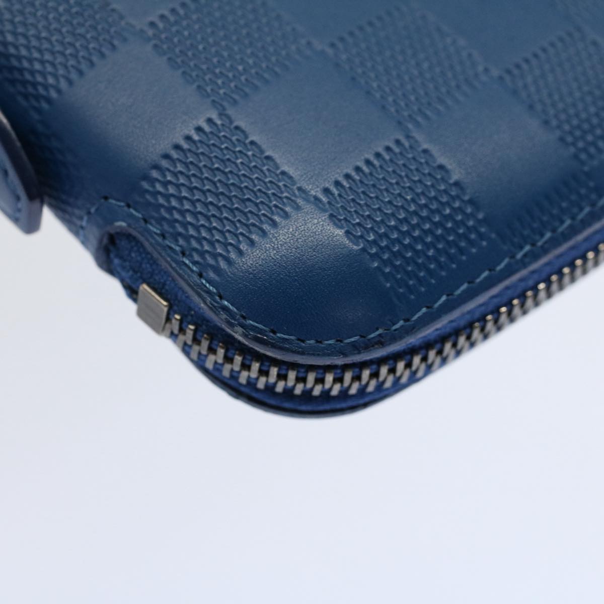 LOUIS VUITTON Damier Infini Organizer Atholl Clutch Bag Blue N41396 Auth ki3459