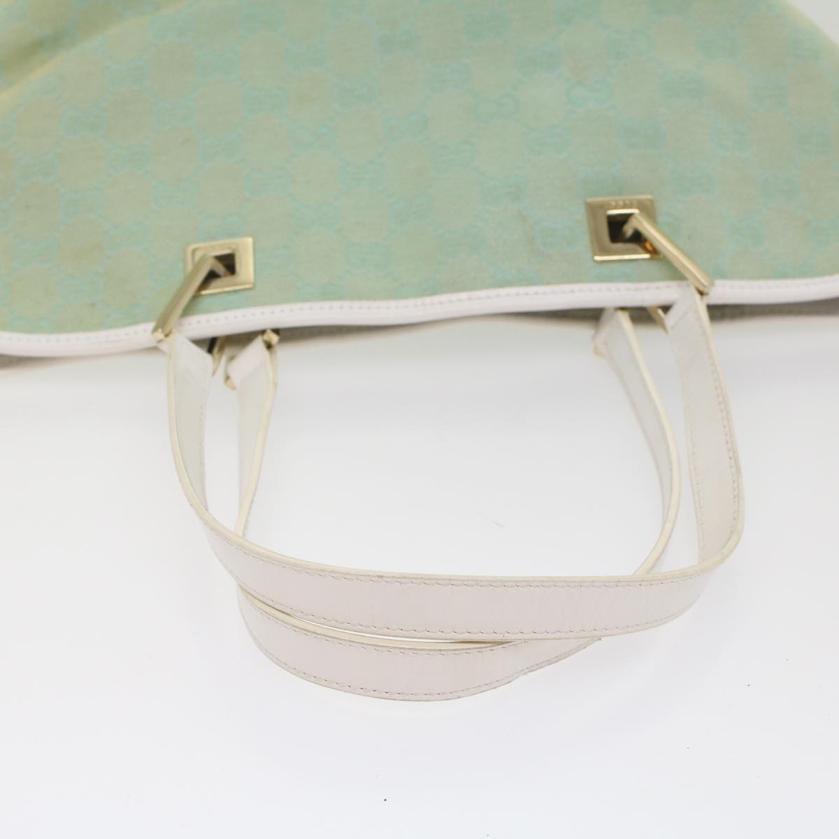 GUCCI GG Canvas Tote Bag Light Blue 002 1098 Auth ki3541