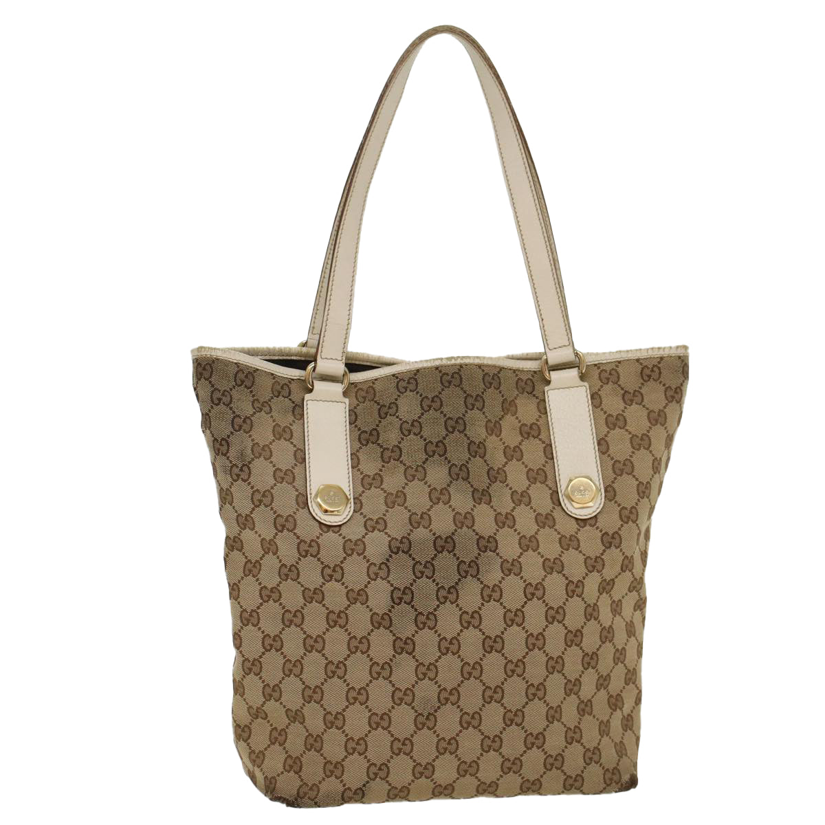 GUCCI GG Canvas Tote Bag Beige 153009 Auth ki3544