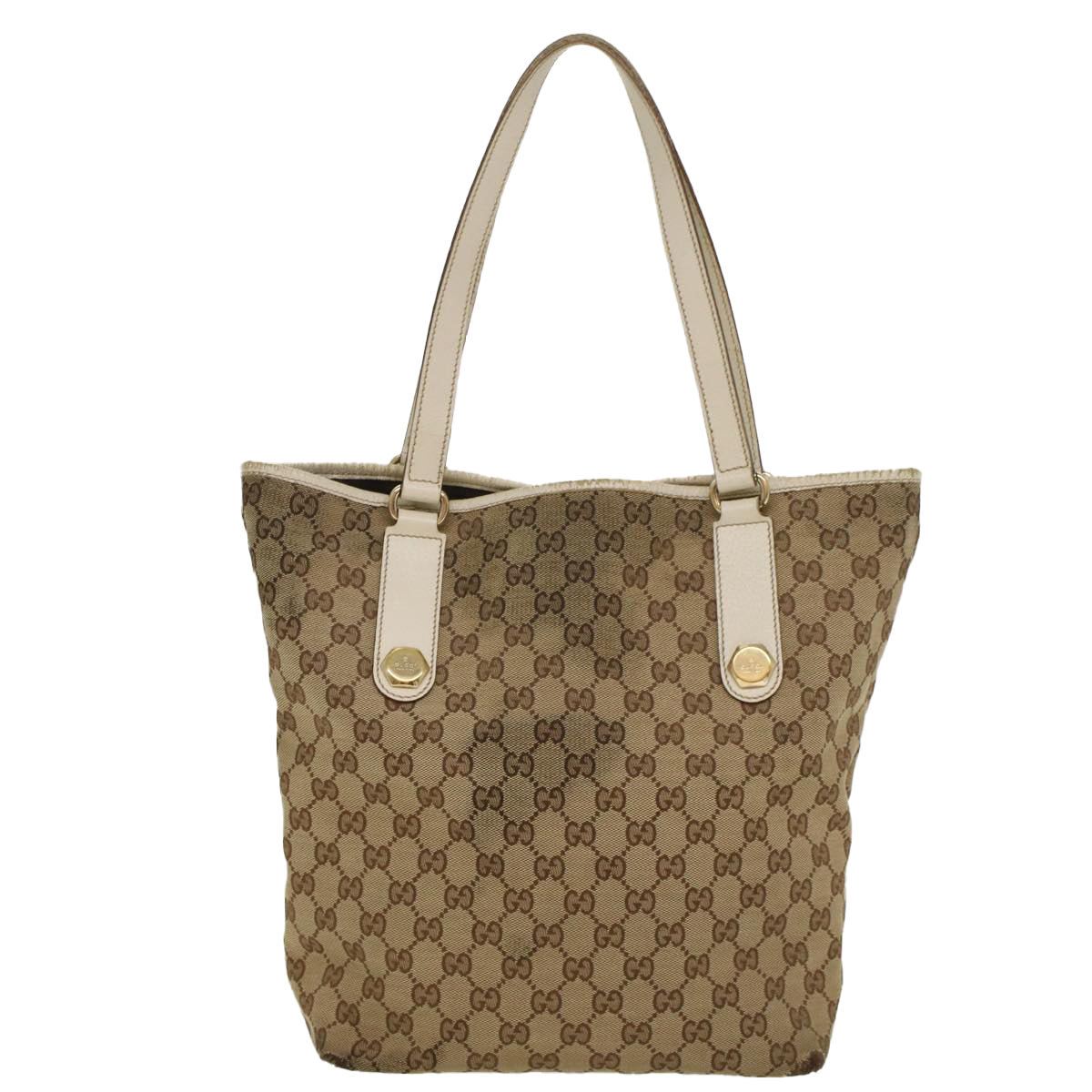 GUCCI GG Canvas Tote Bag Beige 153009 Auth ki3544