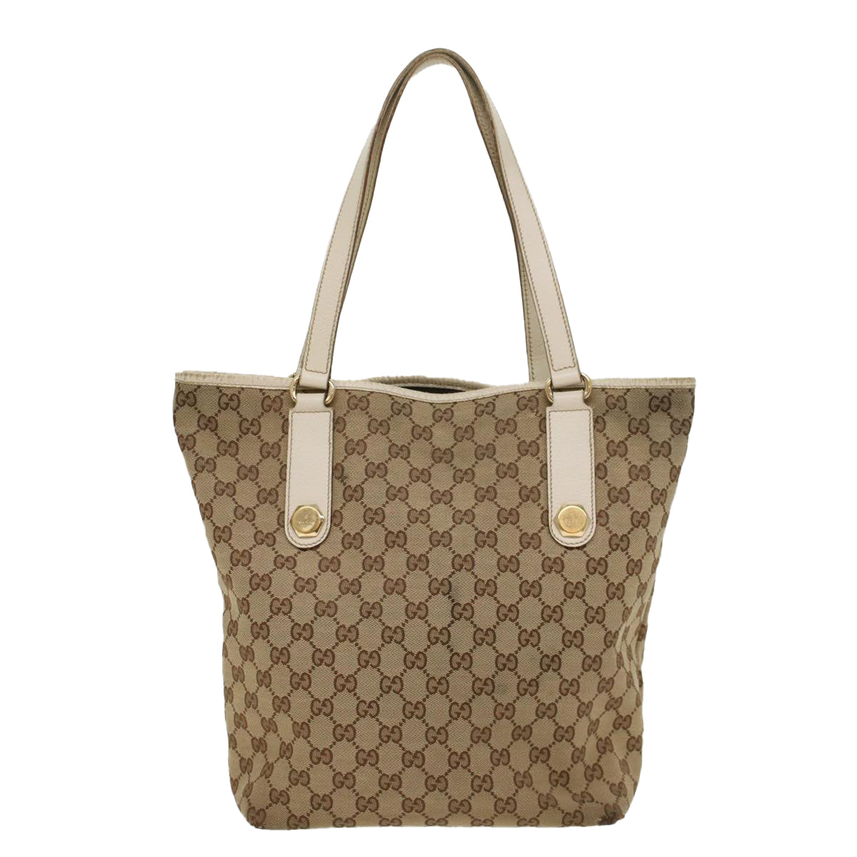 GUCCI GG Canvas Tote Bag Beige 153009 Auth ki3544