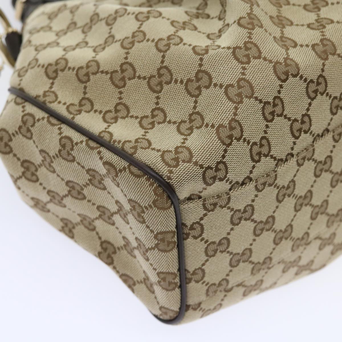 GUCCI GG Canvas Sukey Tote Bag Beige 211944 Auth ki3548