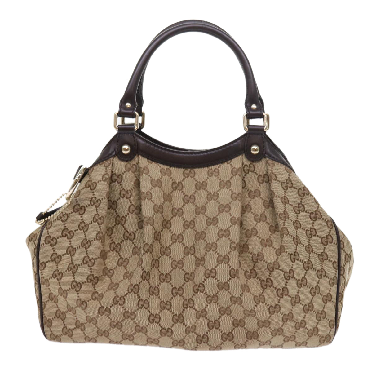 GUCCI GG Canvas Sukey Tote Bag Beige 211944 Auth ki3548