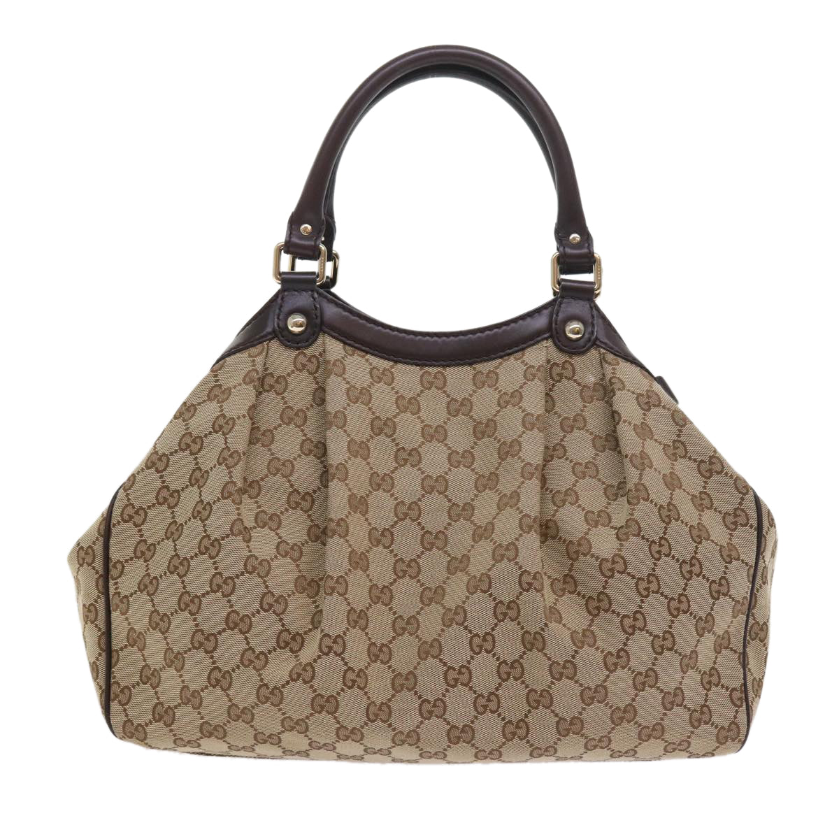 GUCCI GG Canvas Sukey Tote Bag Beige 211944 Auth ki3548