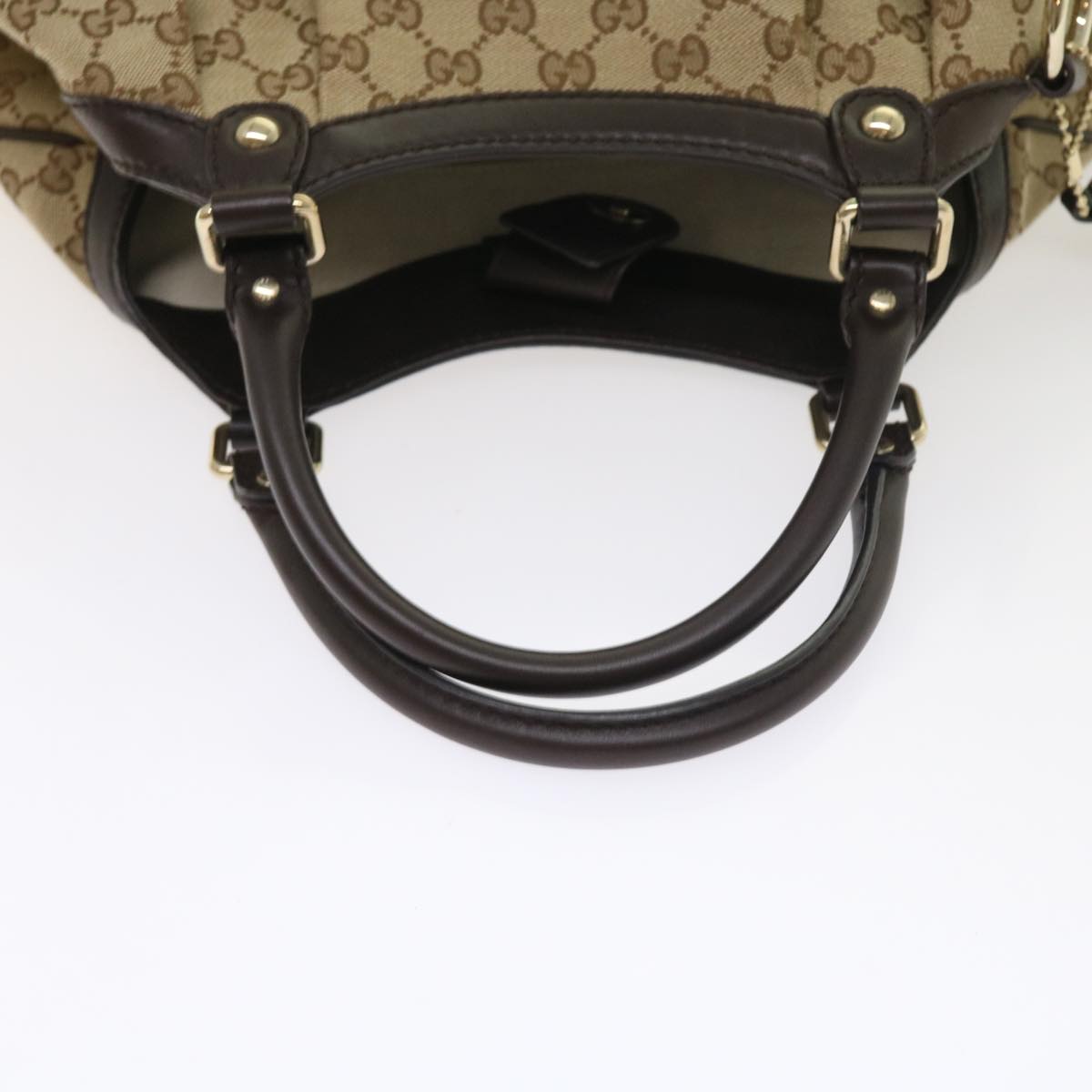 GUCCI GG Canvas Sukey Tote Bag Beige 211944 Auth ki3548