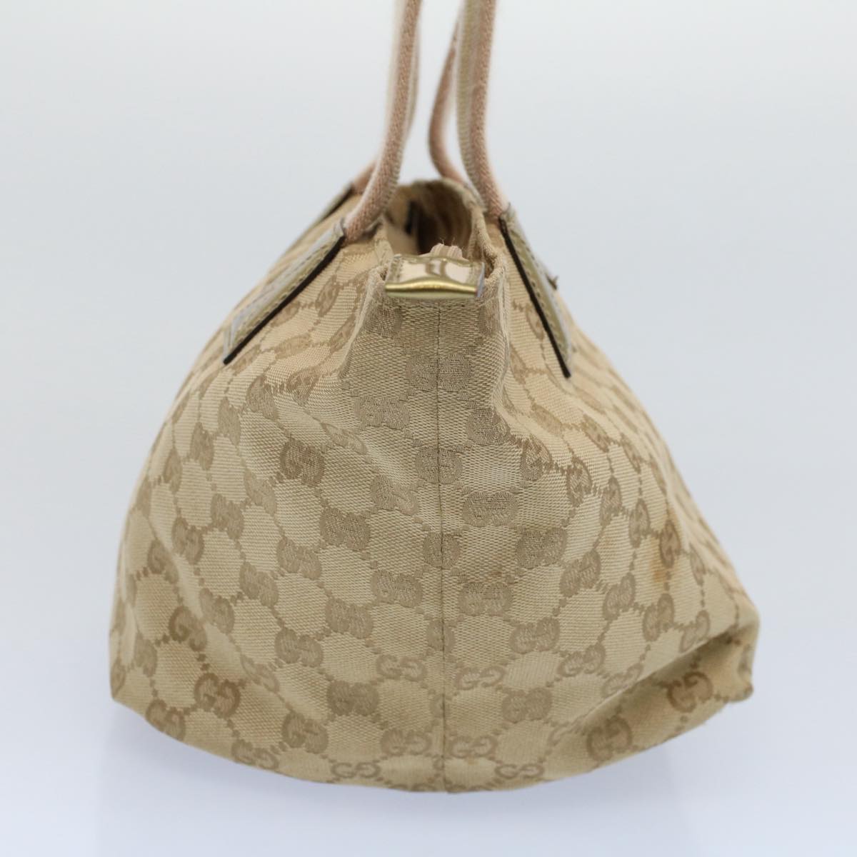 GUCCI GG Canvas Sherry Line Hand Bag Beige Gold pink 131228 Auth ki3602