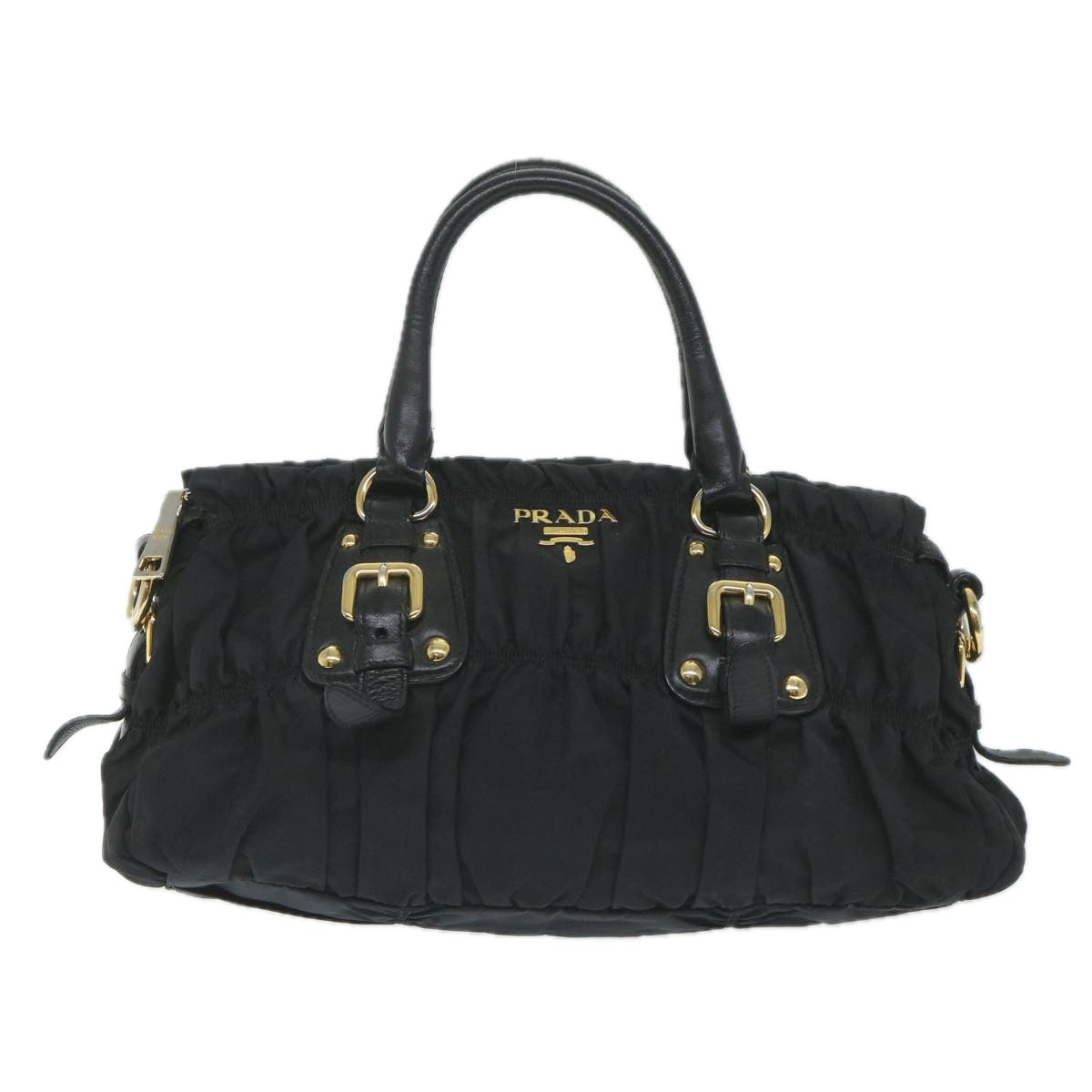 PRADA Hand Bag Nylon 2way Black Auth ki3644