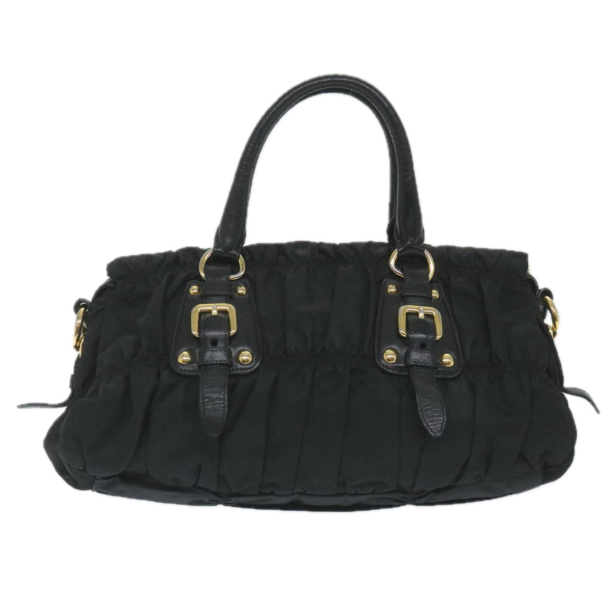 PRADA Hand Bag Nylon 2way Black Auth ki3644