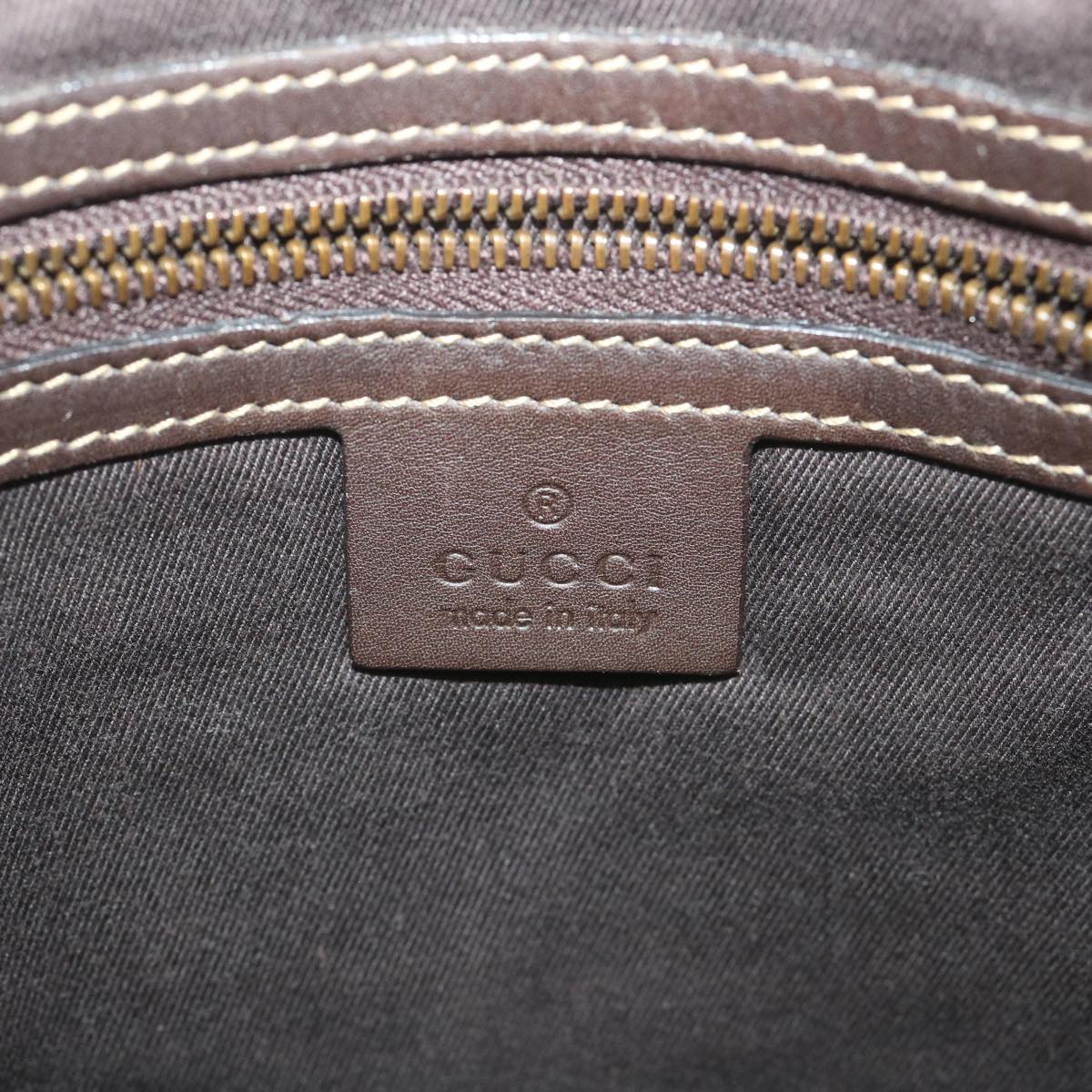 GUCCI GG Canvas Shoulder Bag Suede Beige Brown 120898 Auth ki3660