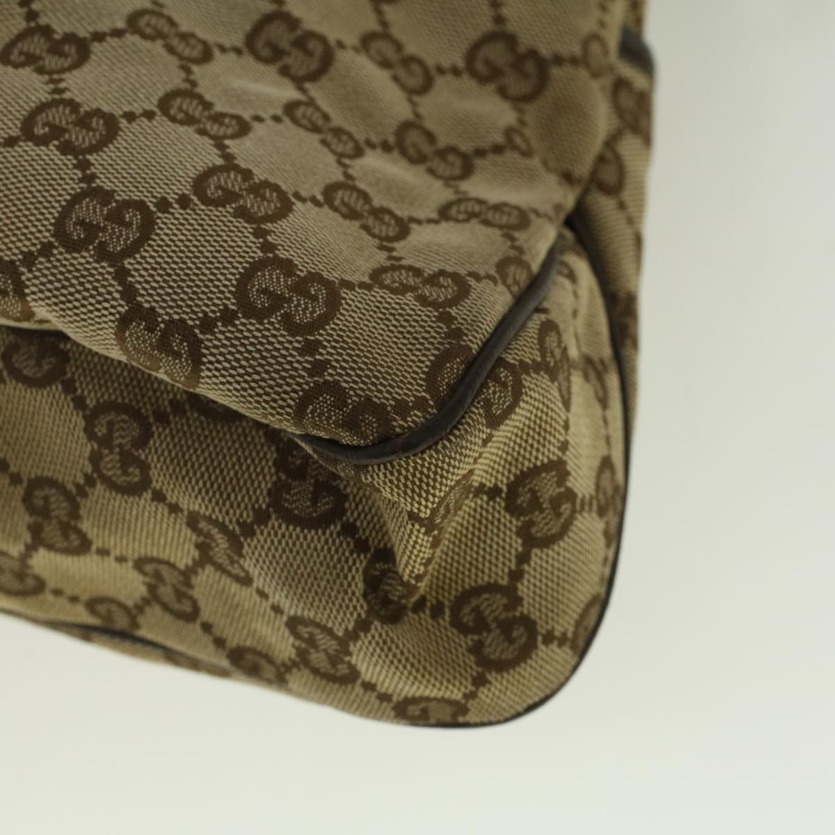 GUCCI GG Canvas Tote Bag Beige 121023 Auth ki3689