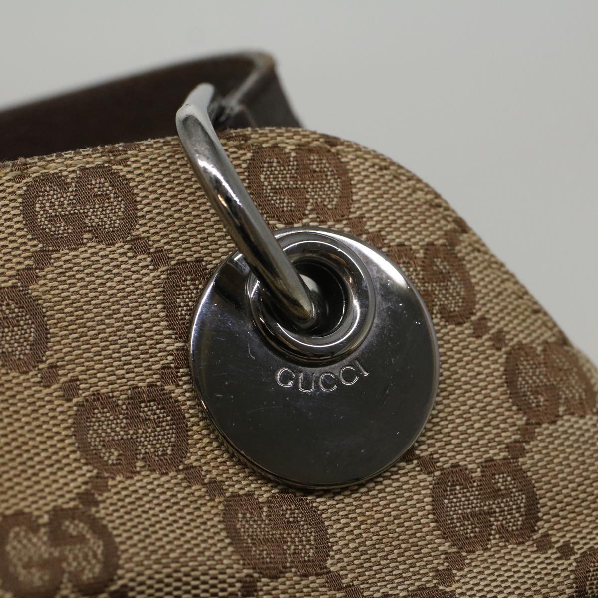 GUCCI GG Canvas Tote Bag Beige 121023 Auth ki3689