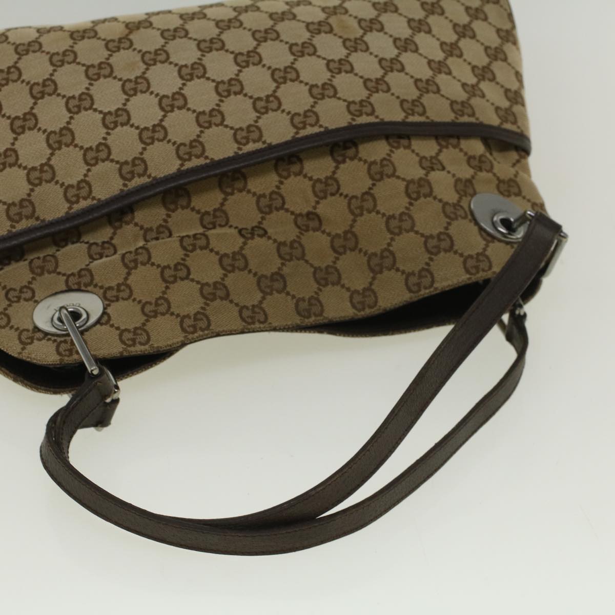 GUCCI GG Canvas Tote Bag Beige 121023 Auth ki3689