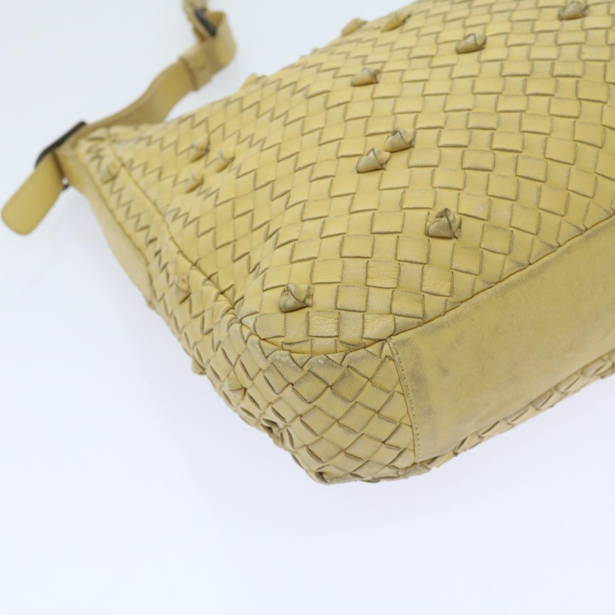 BOTTEGAVENETA INTRECCIATO Shoulder Bag Leather Yellow Auth ki3709