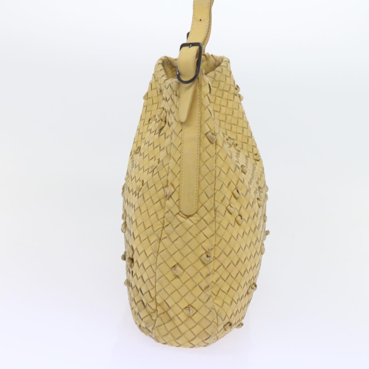 BOTTEGAVENETA INTRECCIATO Shoulder Bag Leather Yellow Auth ki3709