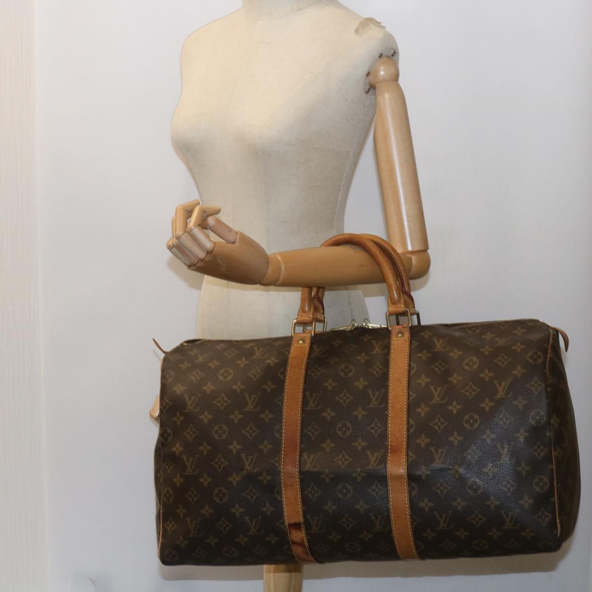 LOUIS VUITTON Monogram Keepall 50 Boston Bag M41426 LV Auth ki3713