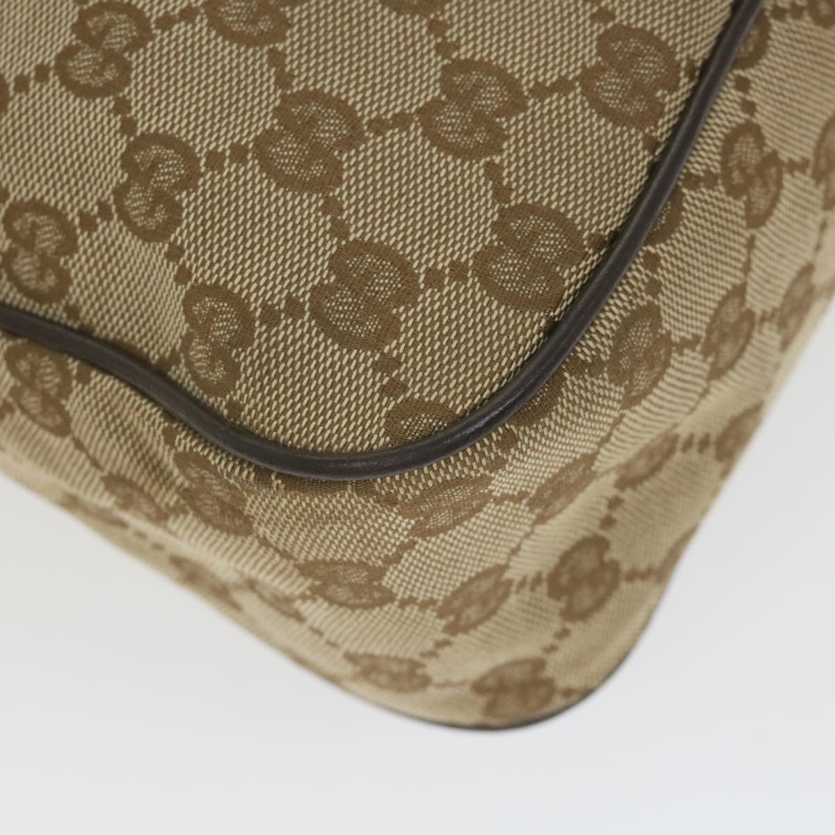 GUCCI GG Canvas Shoulder Bag Beige 114272 Auth ki3726