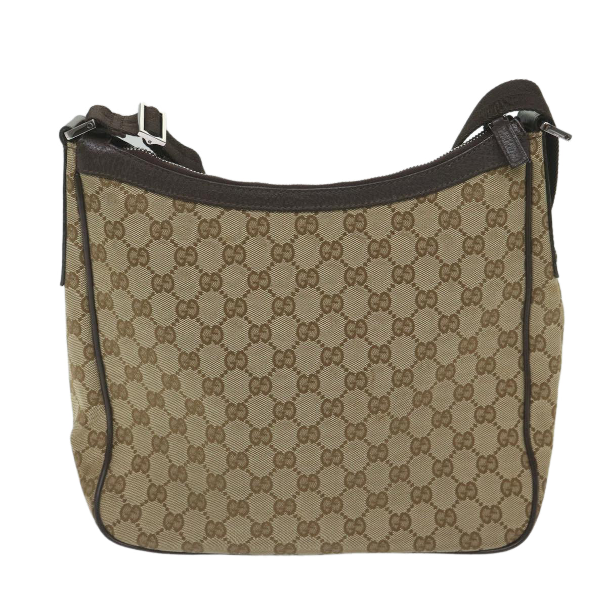 GUCCI GG Canvas Shoulder Bag Beige 114272 Auth ki3726