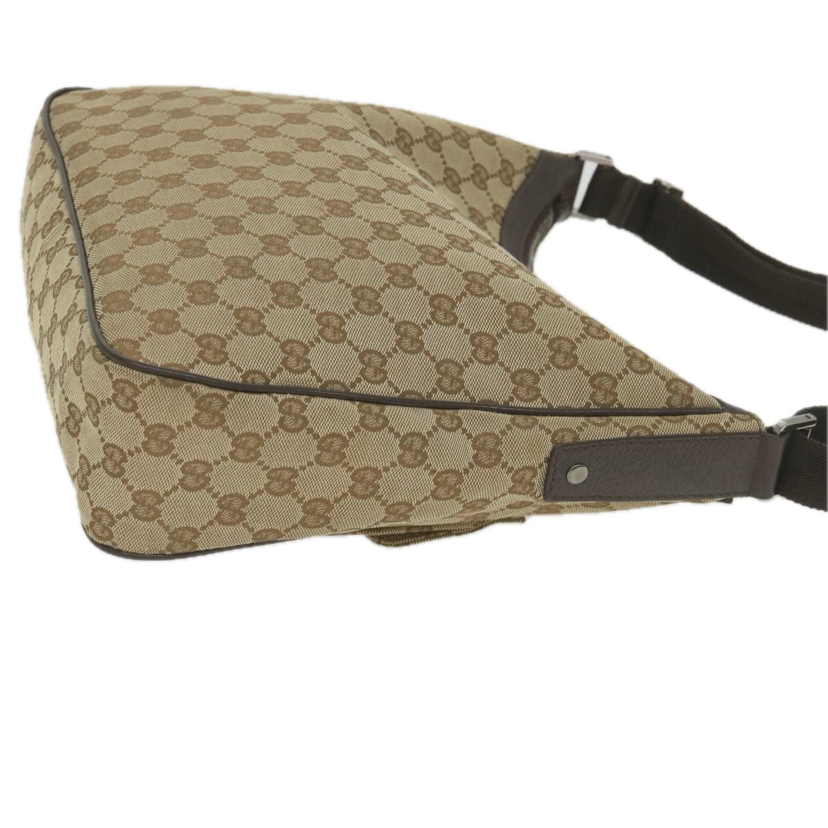 GUCCI GG Canvas Shoulder Bag Beige 114272 Auth ki3726