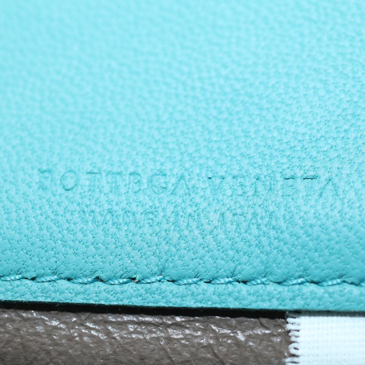 BOTTEGAVENETA INTRECCIATO Card Case Leather Turquoise Blue Auth ki3762