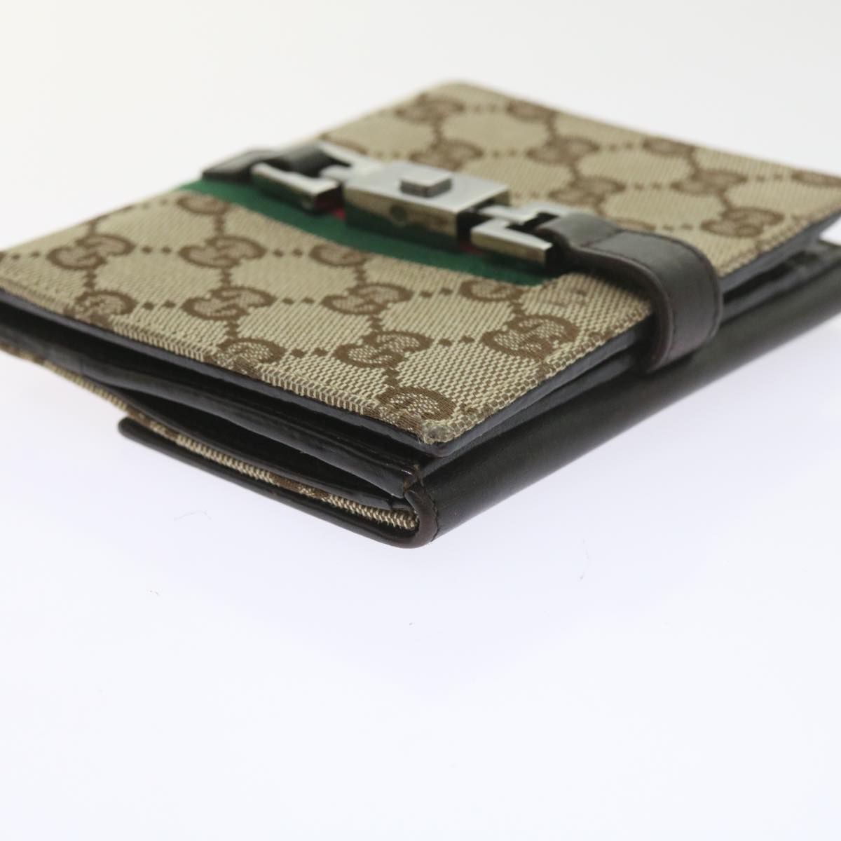 GUCCI GG Canvas Jackie Web Sherry Line Wallet Beige Red Green 05474 Auth ki3788