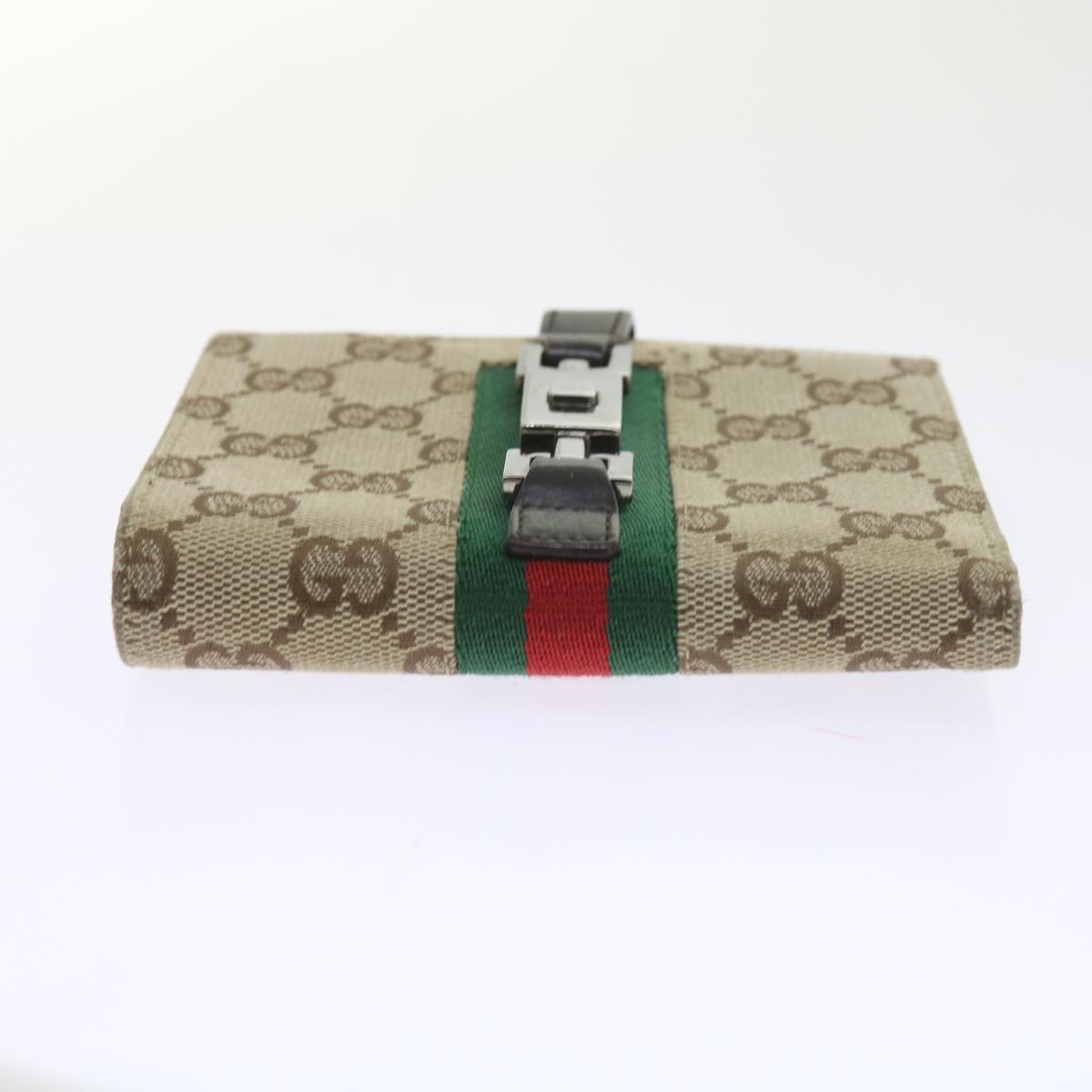 GUCCI GG Canvas Jackie Web Sherry Line Wallet Beige Red Green 05474 Auth ki3788